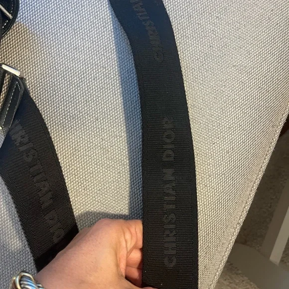 CHRISTIAN DIOR X SHAWN STUSSY Grained Calfskin Bee Saddle Bag Black - Picture 4 of 13